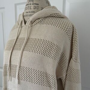 Beige Knit Hoodie